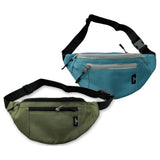 Outdoor World Bum Bag, 2 Pack, Waist Belt Fanny Pack - Olive & Teal