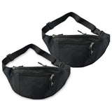 Outdoor World Bum Bag, 2 Pack, Waist Belt Fanny Pack - 2 x Black