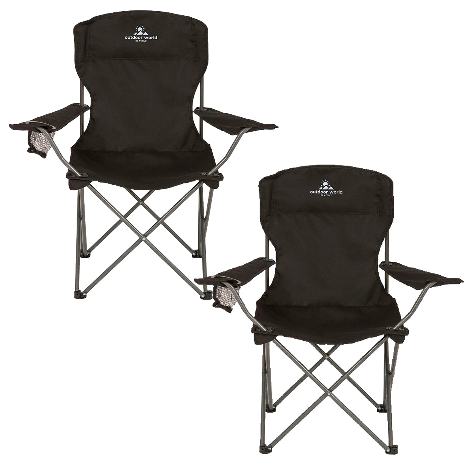 2 x Folding Camping Chairs - Outdoor World
