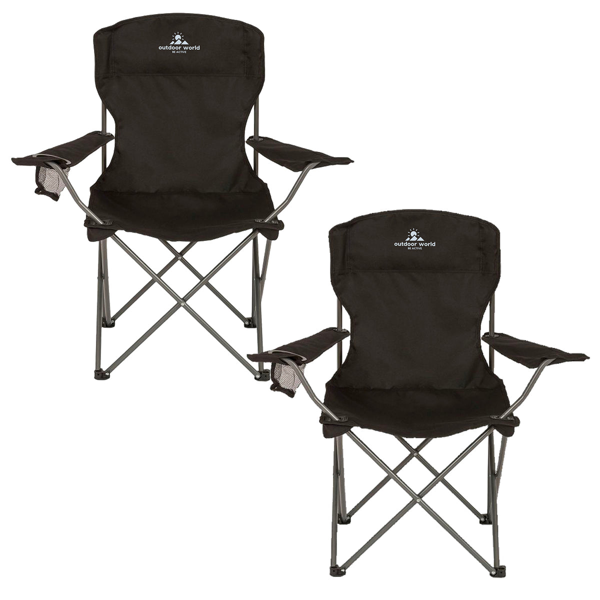 2 x Folding Camping Chairs - Outdoor World