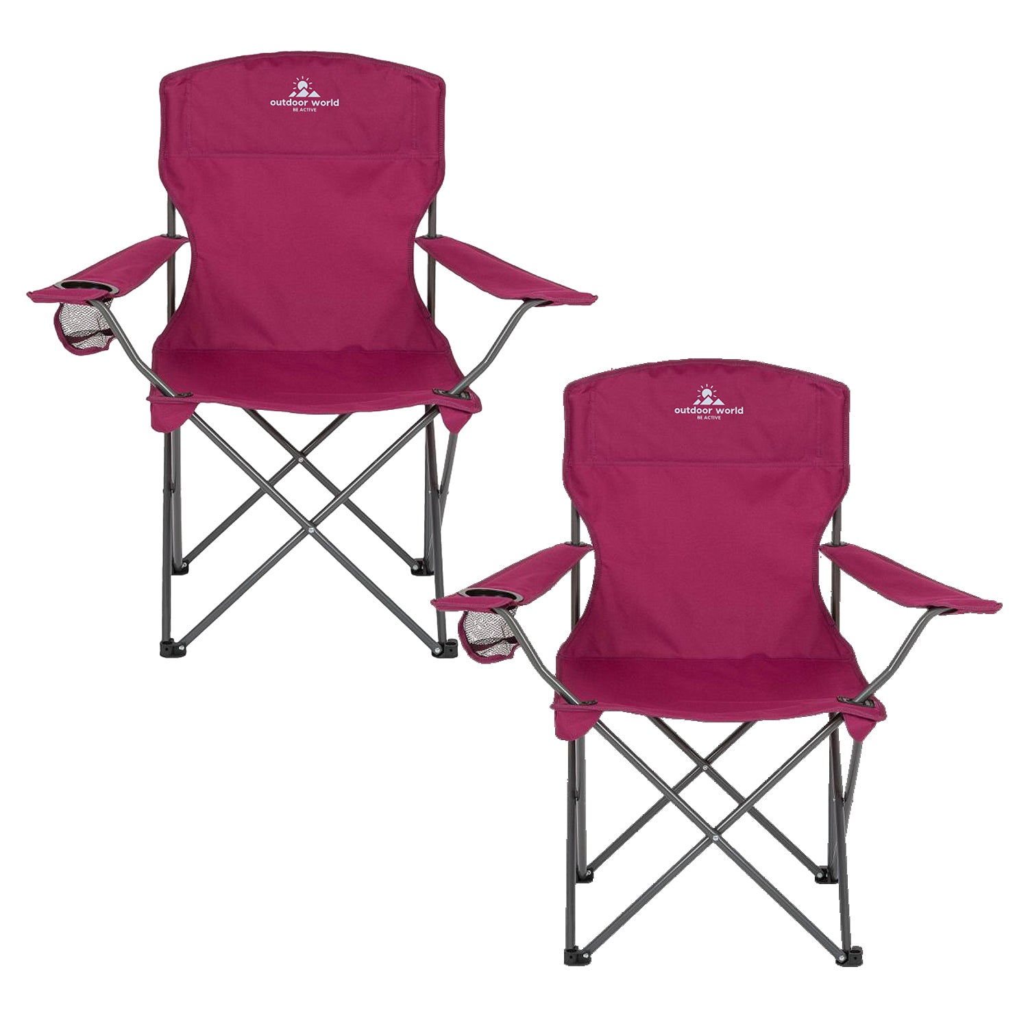 2 x Folding Camping Chairs - Outdoor World