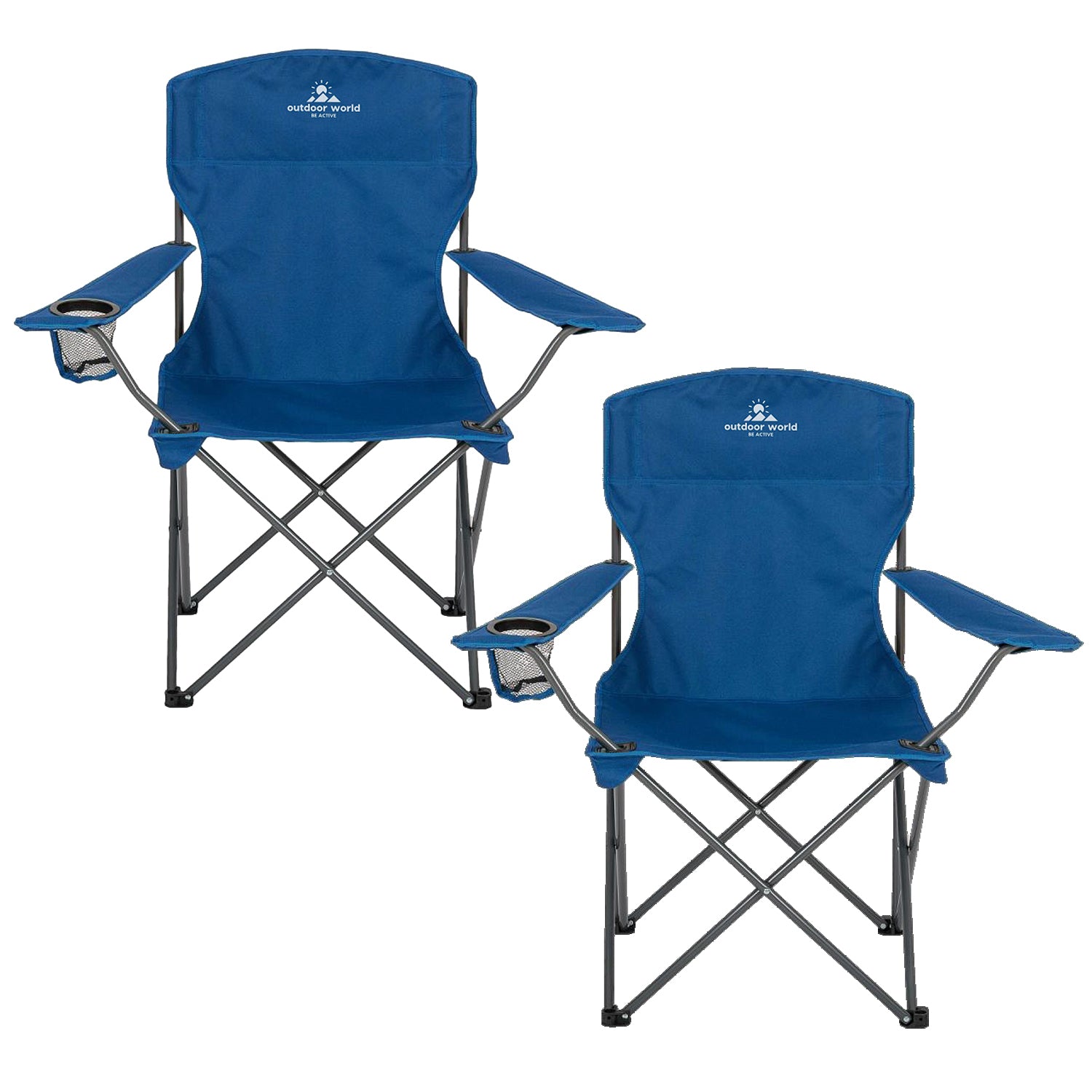 2 x Folding Camping Chairs - Outdoor World