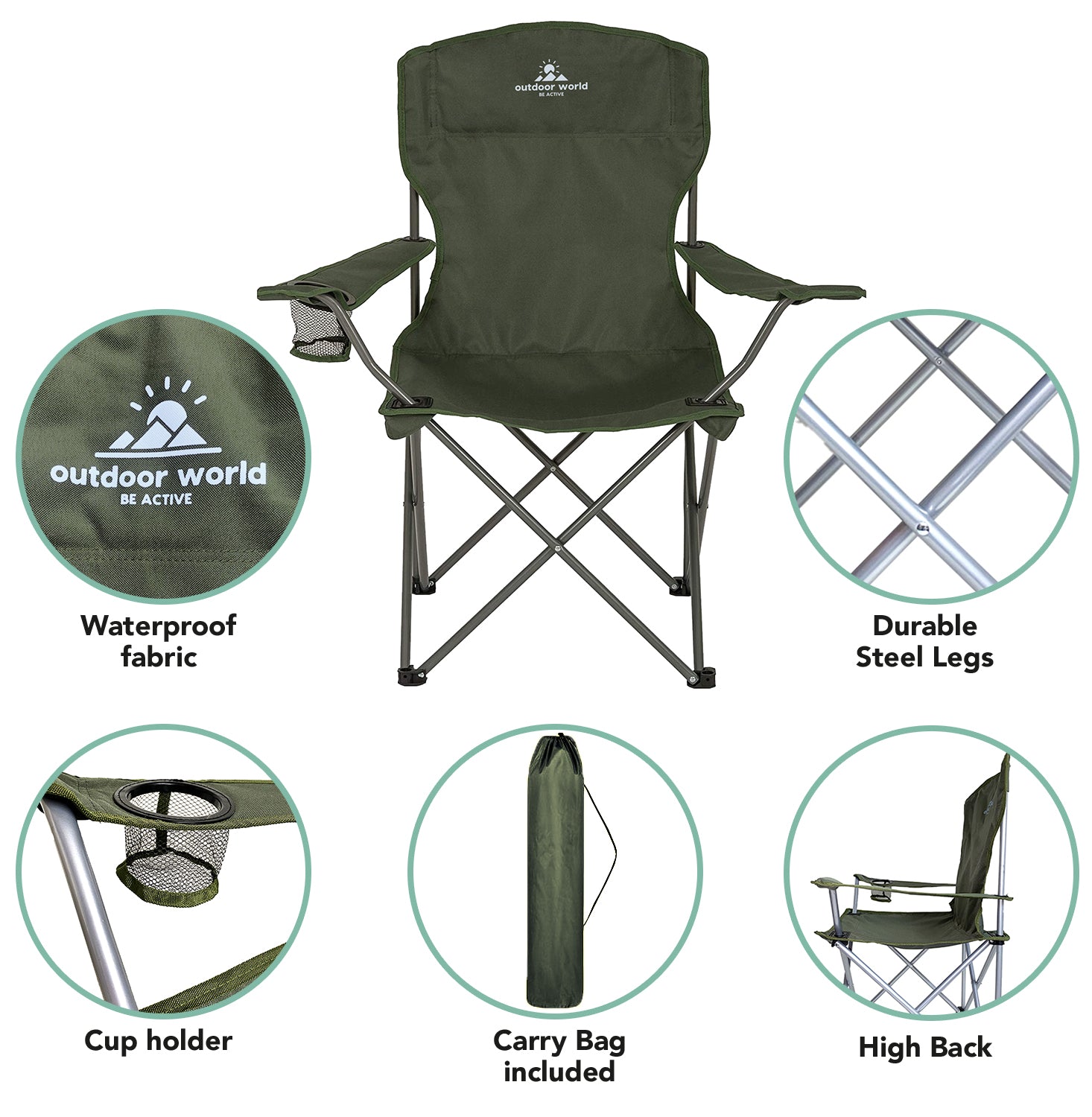 2 x Folding Camping Chairs - Outdoor World